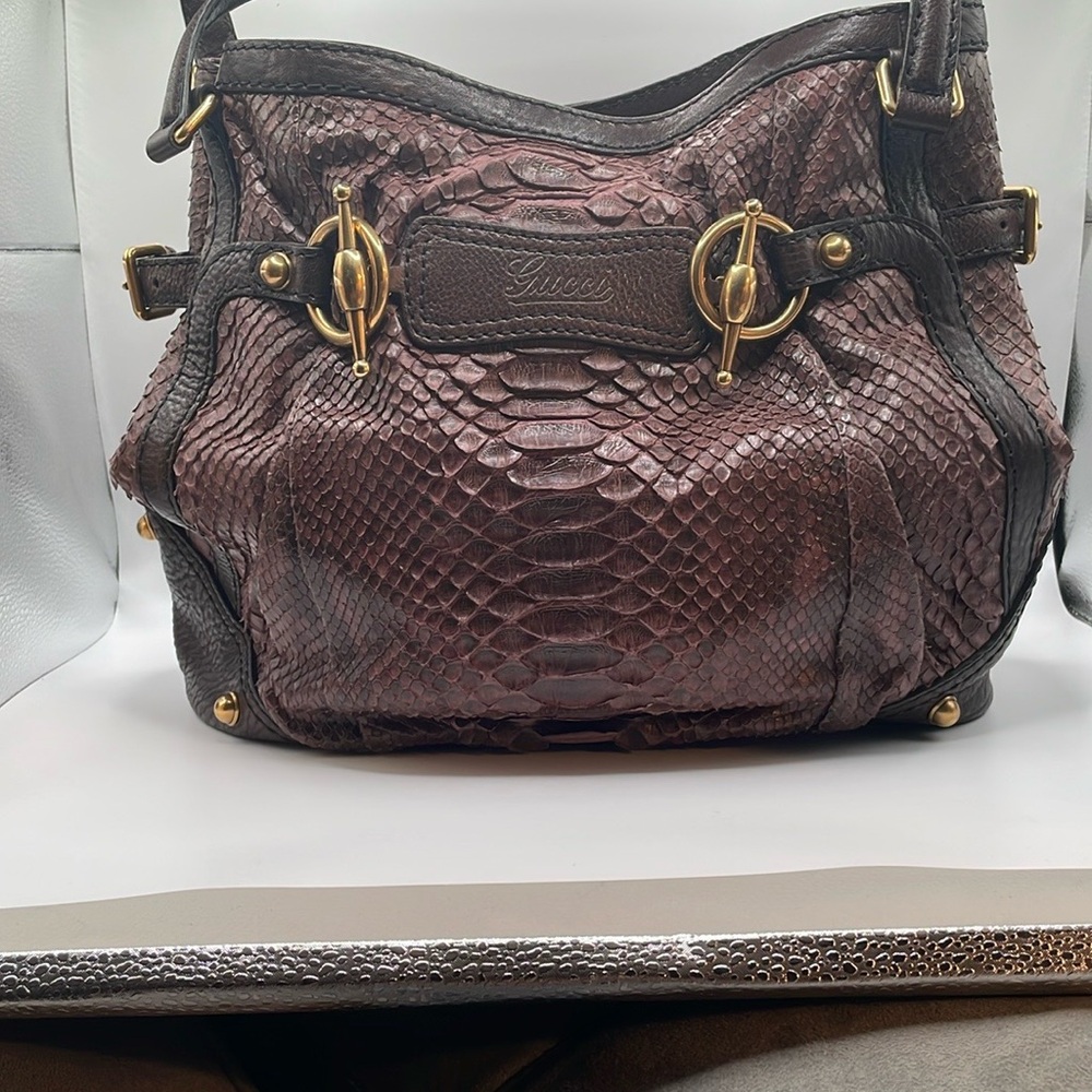 Gucci Brown Python Leather Women's Bag - image 2